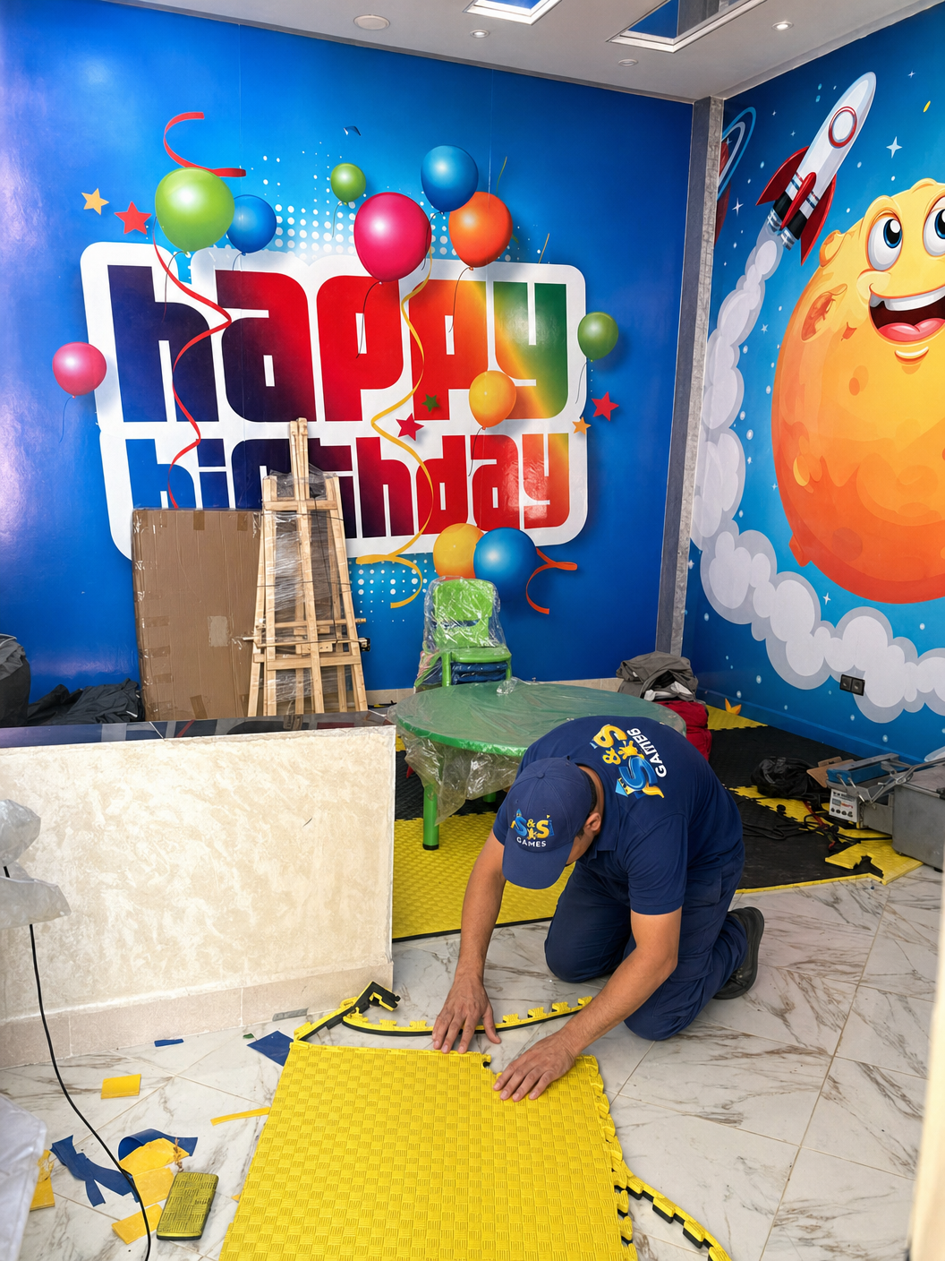 Installation du sol de sécurité